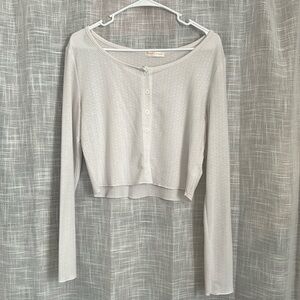White ROMWE Long-Sleeve Shirt